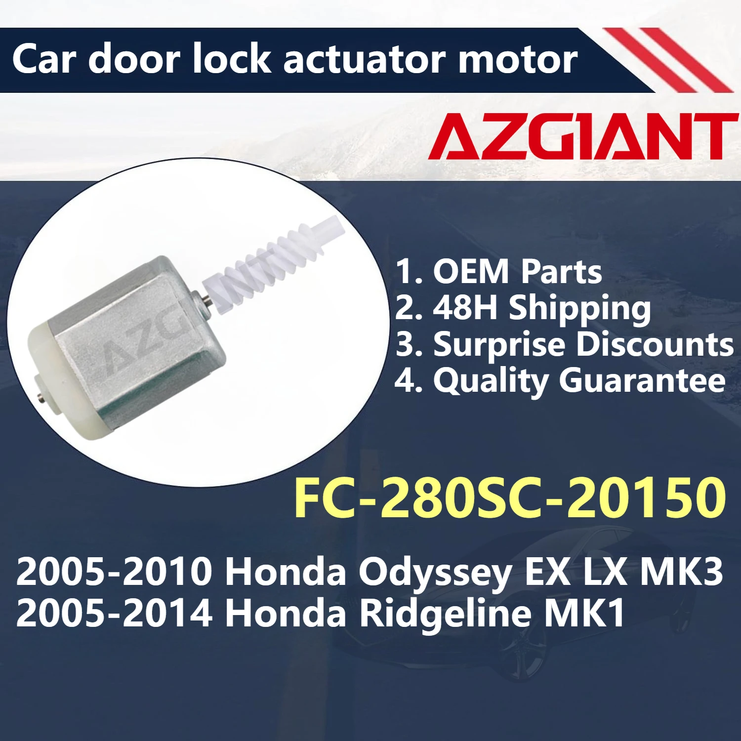 

Azgiant Car door lock actuator motor For Honda Odyssey EX LX MK3 2005-2010/Ridgeline MK1 2005-2014 new high quality auto parts
