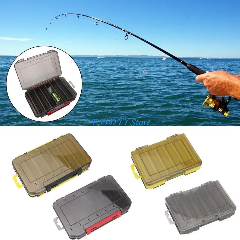

G6DE 12 14 Compartments Double Sided Fishing Tackle Box Lure Bait Storage Container