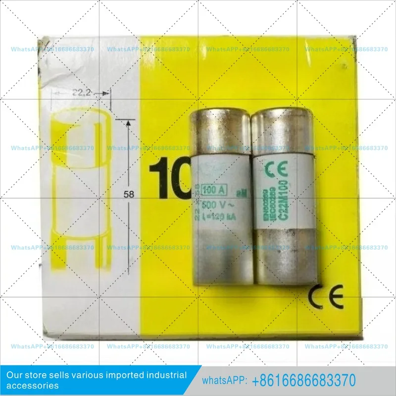 Cylinder Fuse, Circuit Protection Fuse C22M Sequence 100A 690V 22x58mm C22M100