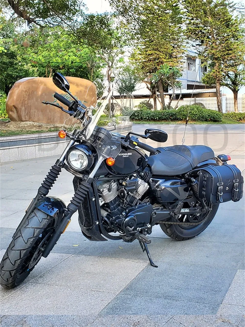 45 سنتيمتر دراجة نارية الزجاج الأمامي عداد المسافات فيسر قناع الجبهة حاجز الرياح منحرف ل HYOSUNG Aquila GV 300 S GV300S #4