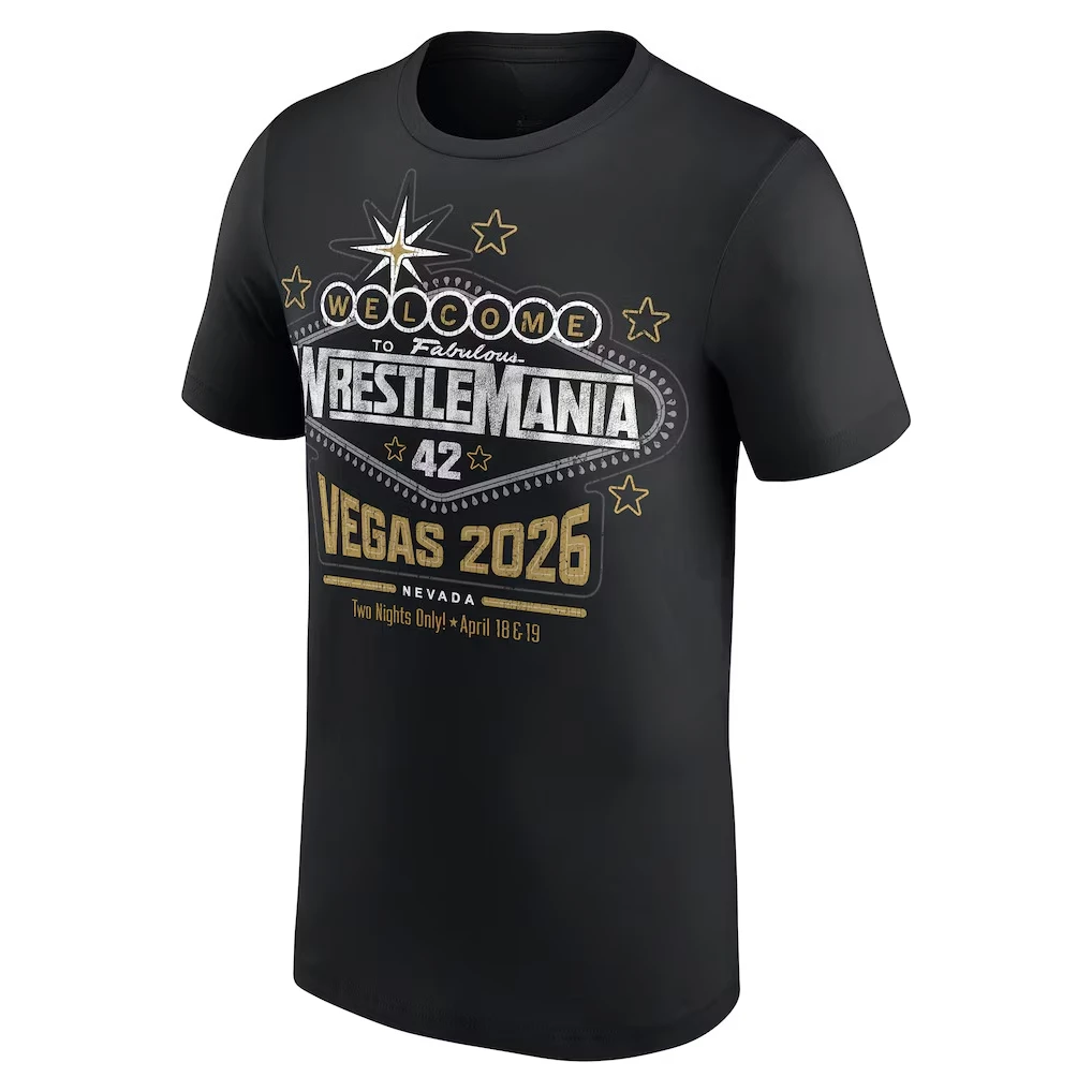 2026 summer WrestleMania 42 T-shirt 100%cotton New unisex vintage shirt Las Vegas graphic Men oversized O-neck Loose Y2k shirt