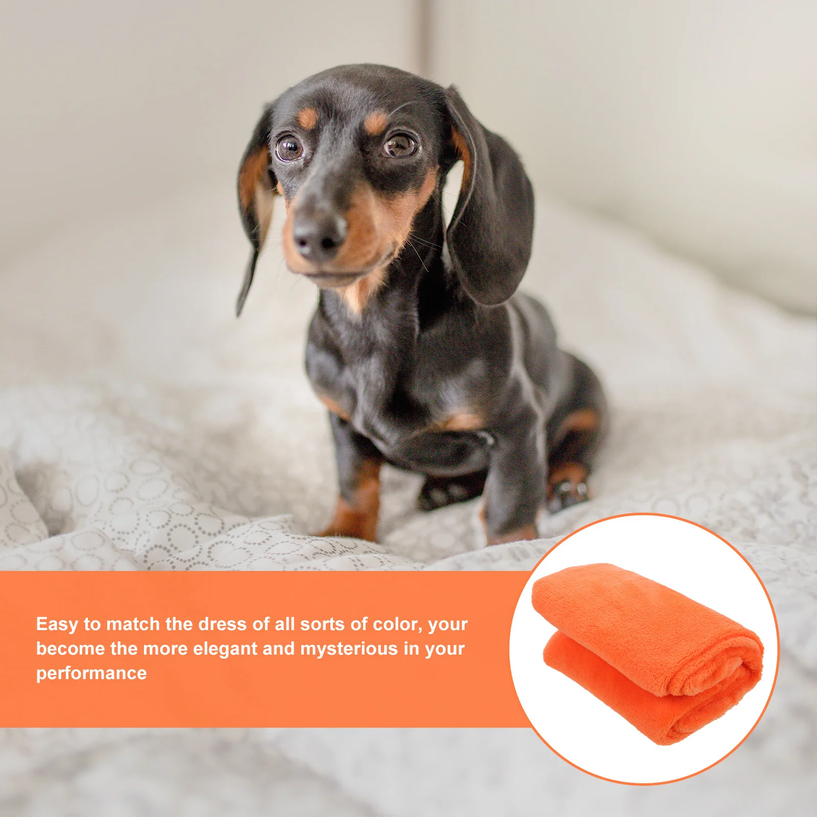 

Elaborate Needle Stitching Solid Color Pet Blanket Flannel Fleece Warm Towel for Pets Orange Flannel Pet Blanket
