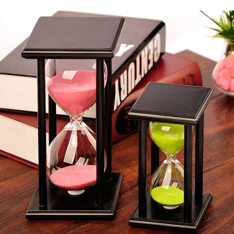 5-60 Minutes Wooden Hourglass Modern Sandglass Creative Birthday Gifts Kitchen Timer Home Decoration Sand Clock Office Ornaments