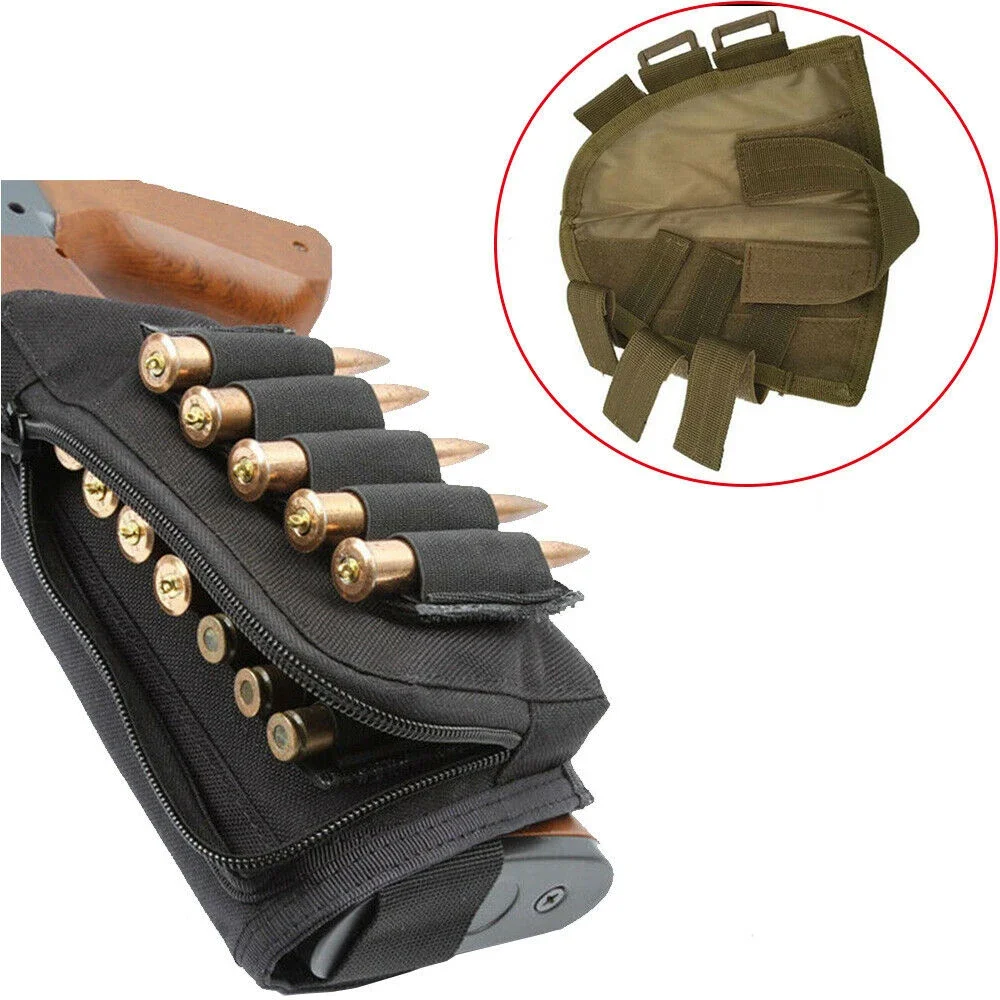 Taktische Muti-funktionale Jagd Zipper Gewehr Hinterschaft Pack Tasche Wange Pad Rest Shell Mag Ammo Pouch Tasche Magazin Bandolier