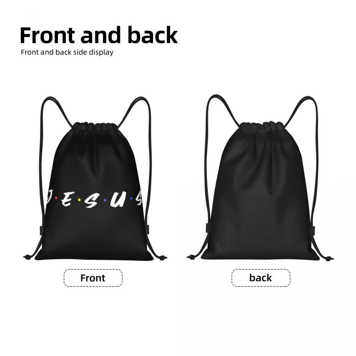 Jesus Christian Drawstring Bag Mulheres Homens Dobrável Sports Gym Sackpack Fé Religiosa Mochilas De Compras