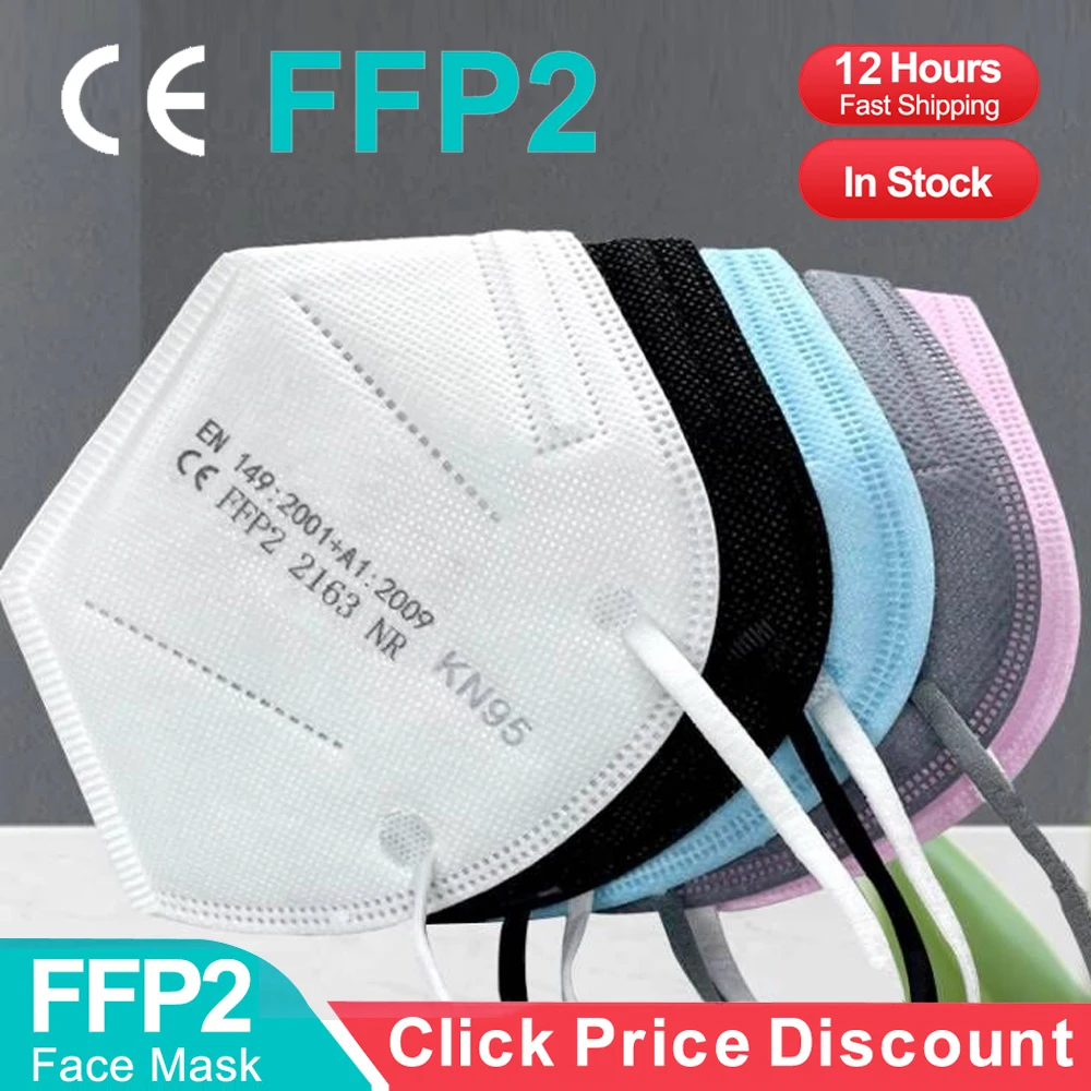 

FFP2 Masks KN95 Mascarillas 5 Layers Filter Homologada Face Masks Protective Mouth Mask CE FFP2MASK Respirator Masque