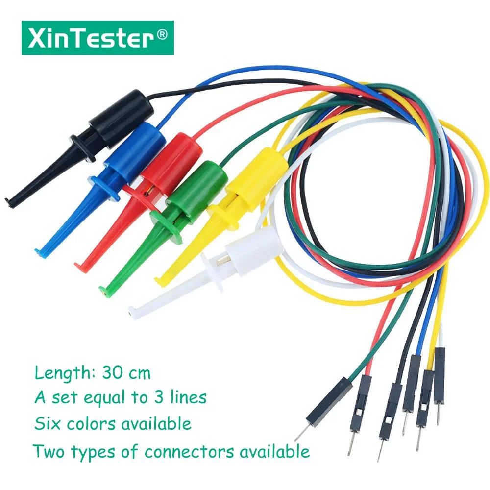 Color DuPont Line To Test Hook Logic Analyzer Flat Test Hook, Hook Test Clip Connecting Wire Hook