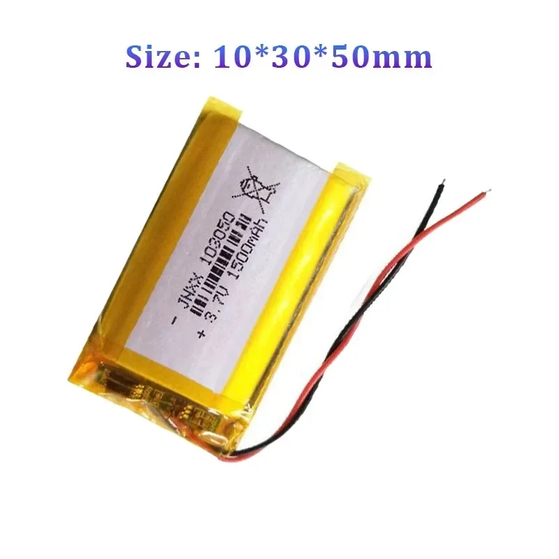 New103050 3.7V 1500mAh Lithium Polymer Rechargeable Battery Suitable for Beauty Devices Shavers Speakers PAD GPS DVD Recorders