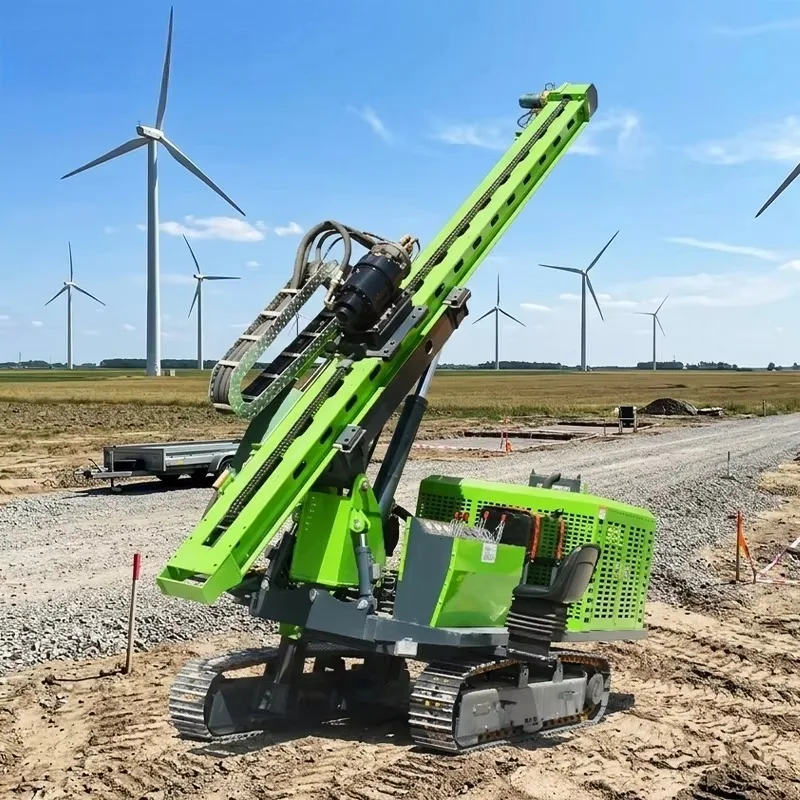 Hydraulic Photovoltaic Pile Driver Crawler Ramming Unit For C Steel Post Piling Foundation Support Construction Work