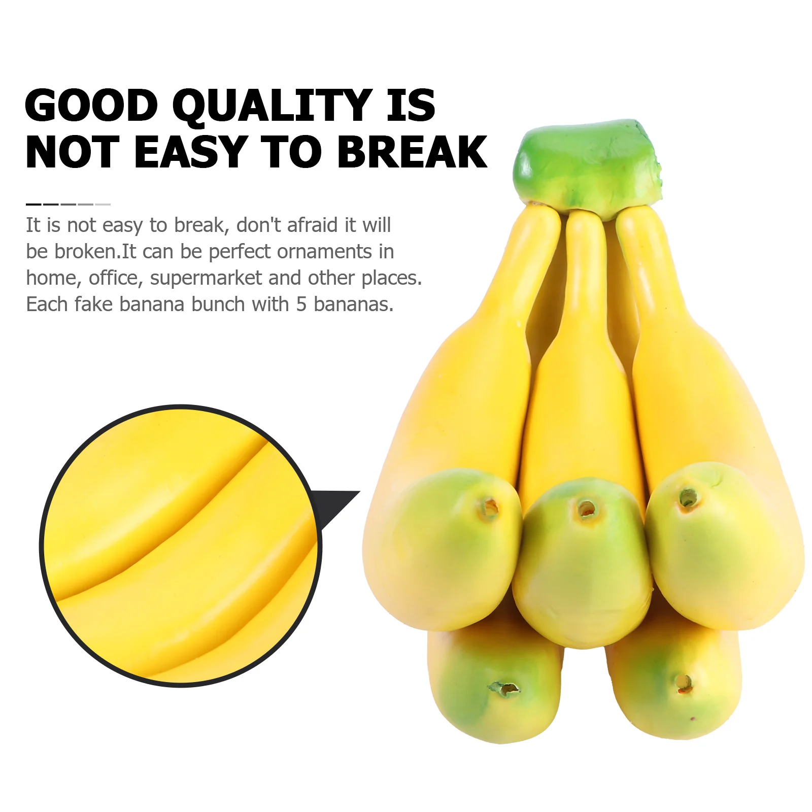 

5 Pcs Simulated Banana Props Photo Fruit Decorate DIY Artificial Creative Realistic Appetite Reminder