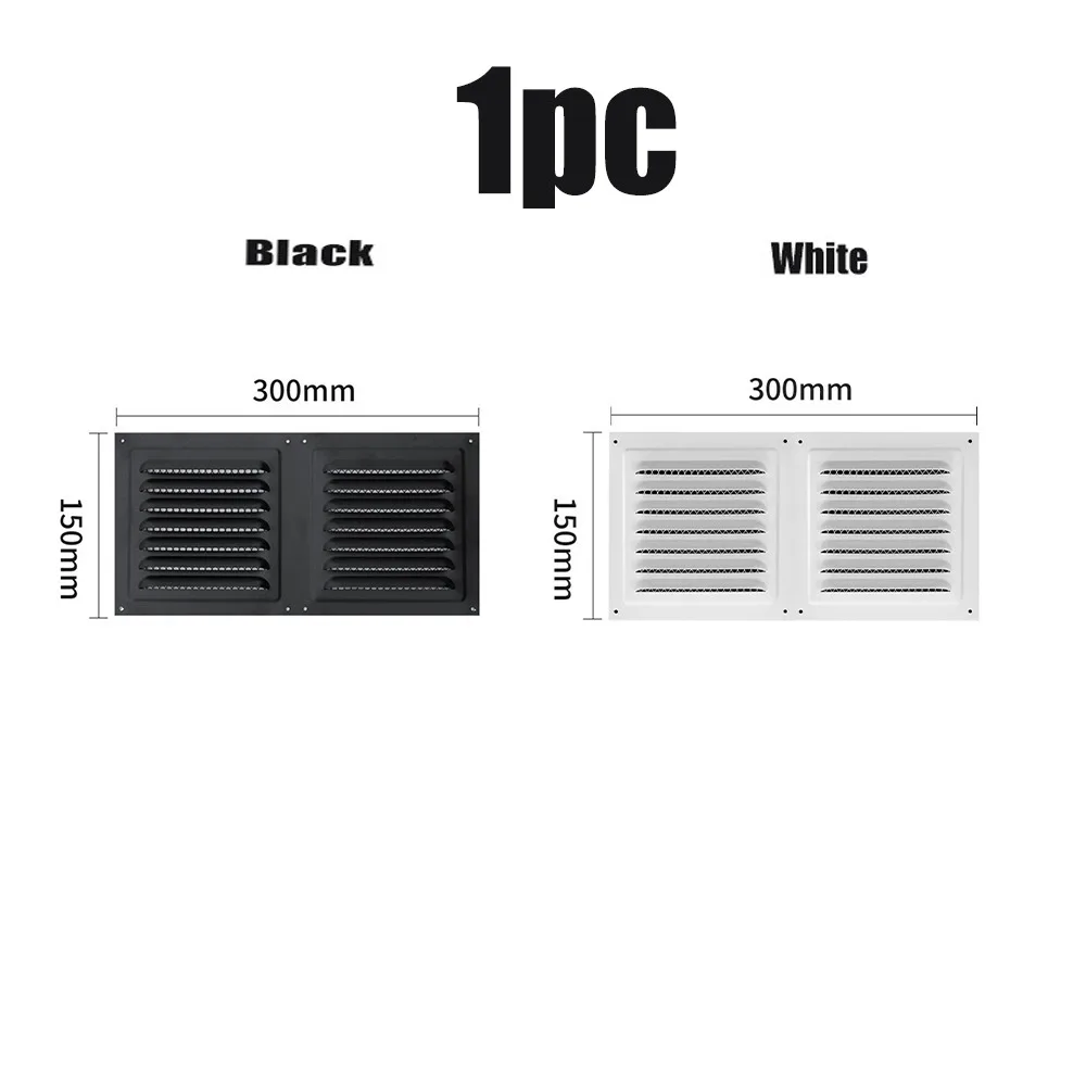 Net Cover Wall Vent Air Vent Grille Stainless Steel Metal Louver Vents Air Intake White Black Square Vent Window