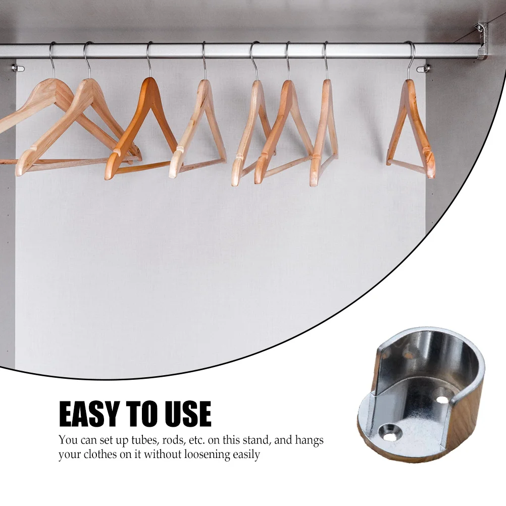 

Bracket Flange Seat Shower Curtain Rod Holder Closet Pole Support Zinc Alloy Center Wardrobe