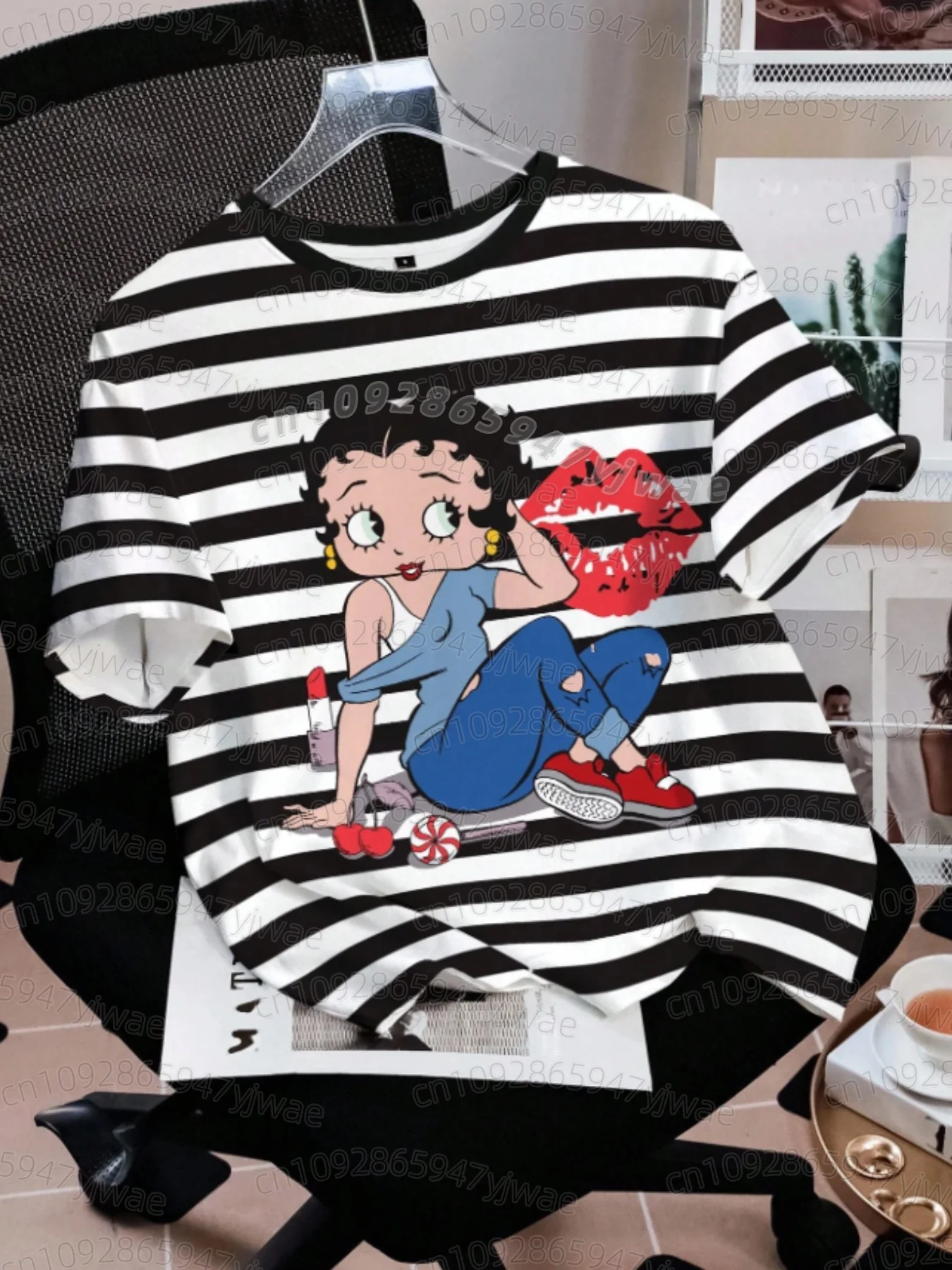 2026 KIDS Cartoon Betty Boop Print Herren Damen Kurzarm-T-Shirt Lässiger 3D-Druck Sommer MÄNNER FRAUEN Sport-Oberteile KIDS T-Shirt – Detail 4