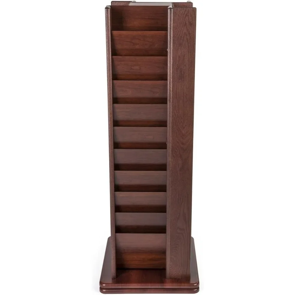 XMSJ Spinning Floor Display With 40 Magazine Pockets, Mahogany,book Shelves