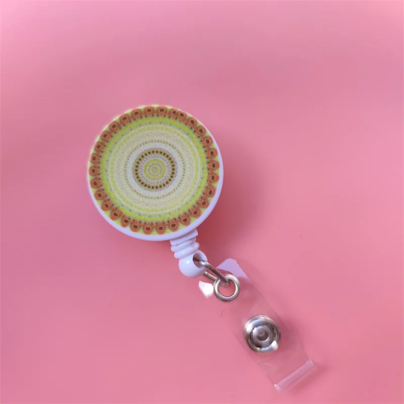 Mandala Ausziehbarer Kartenhalter mit Schnalle für Damen, Geschäfts-Ausweisklammer, Kartenhalter für Mädchen, Ärzte, Krankenschwestern, Ausweishalter – Detail 36