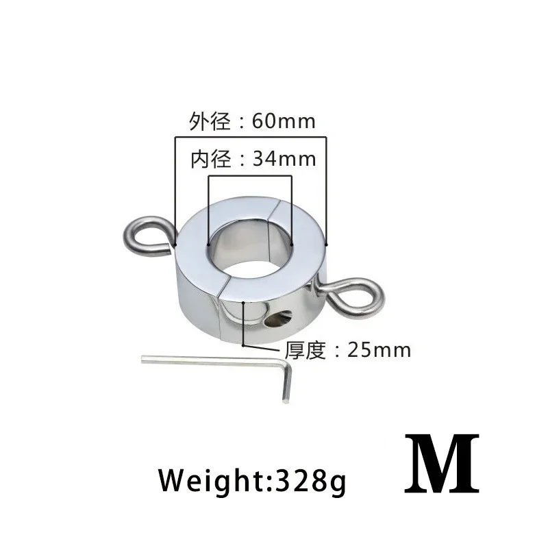 Super Heavy Metal Penis Ring Stainless Steel Ball Exerciser Sperm Lock Delay Ejaculation Male Erection Train Sex Toys for Man 18 - view 5