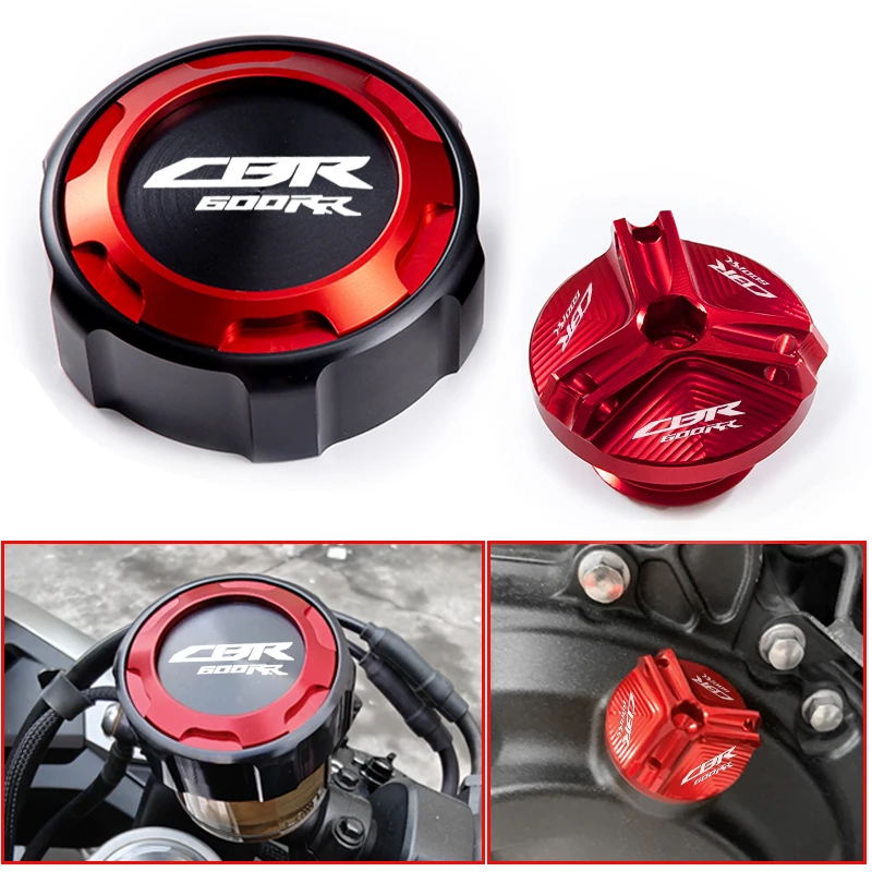 For HONDA CBR600RR CBR 600 RR 600RR 2007 2008-2023 Motorcycle front brake fluid tank cap and engine oil filling port Accessories