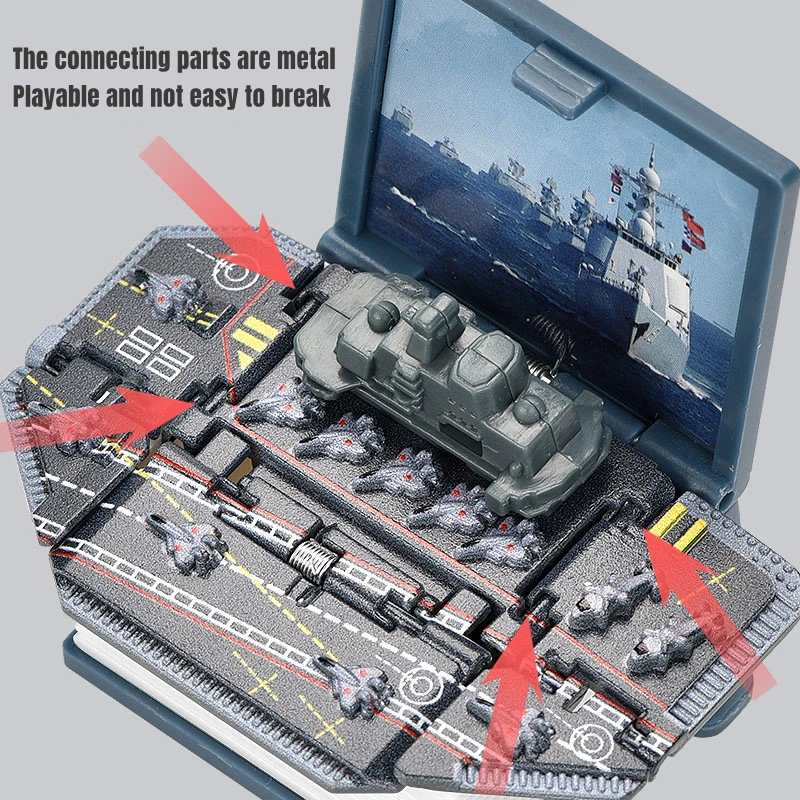 3D Foldable Book Aircraft Carrier Model Hidden In The Book Surprise Pop Up Keychains Stress Relief Toys For Boys Handheld Game