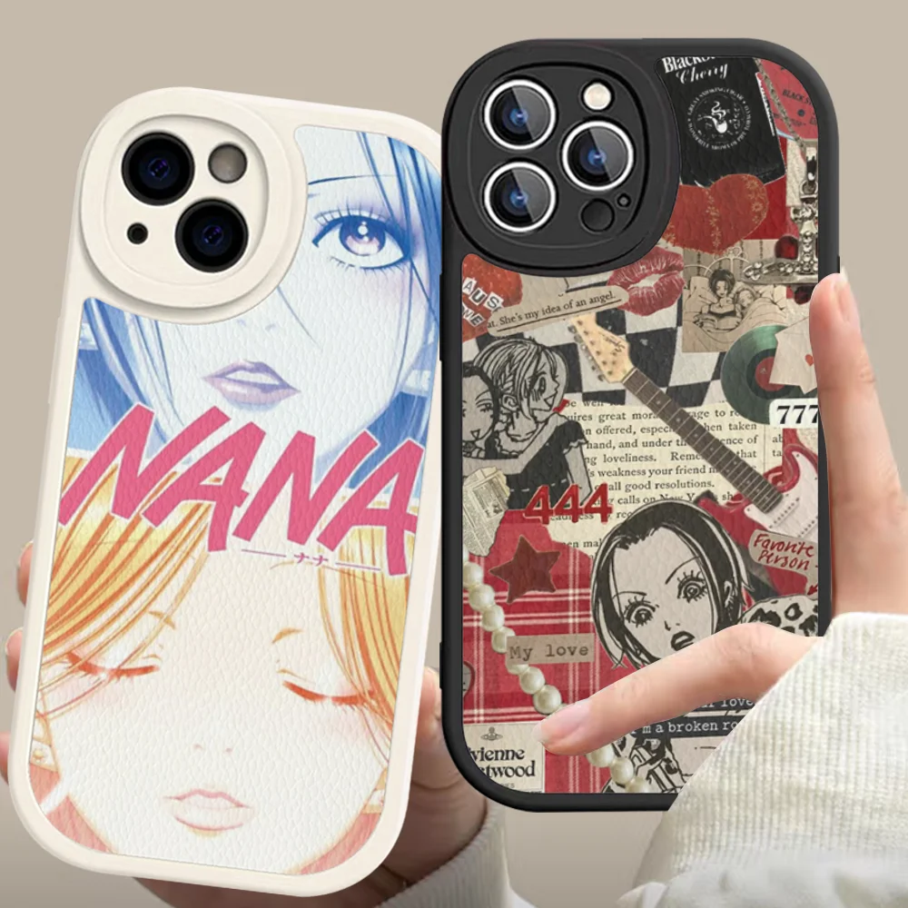 

Anime Cool Nana Osaki Line Plating Phone Case Hard Leather For IPhone 16 15 14 13 12 Mini 11 14 Pro Max Xs X Xr 7 8 Plus Fundas