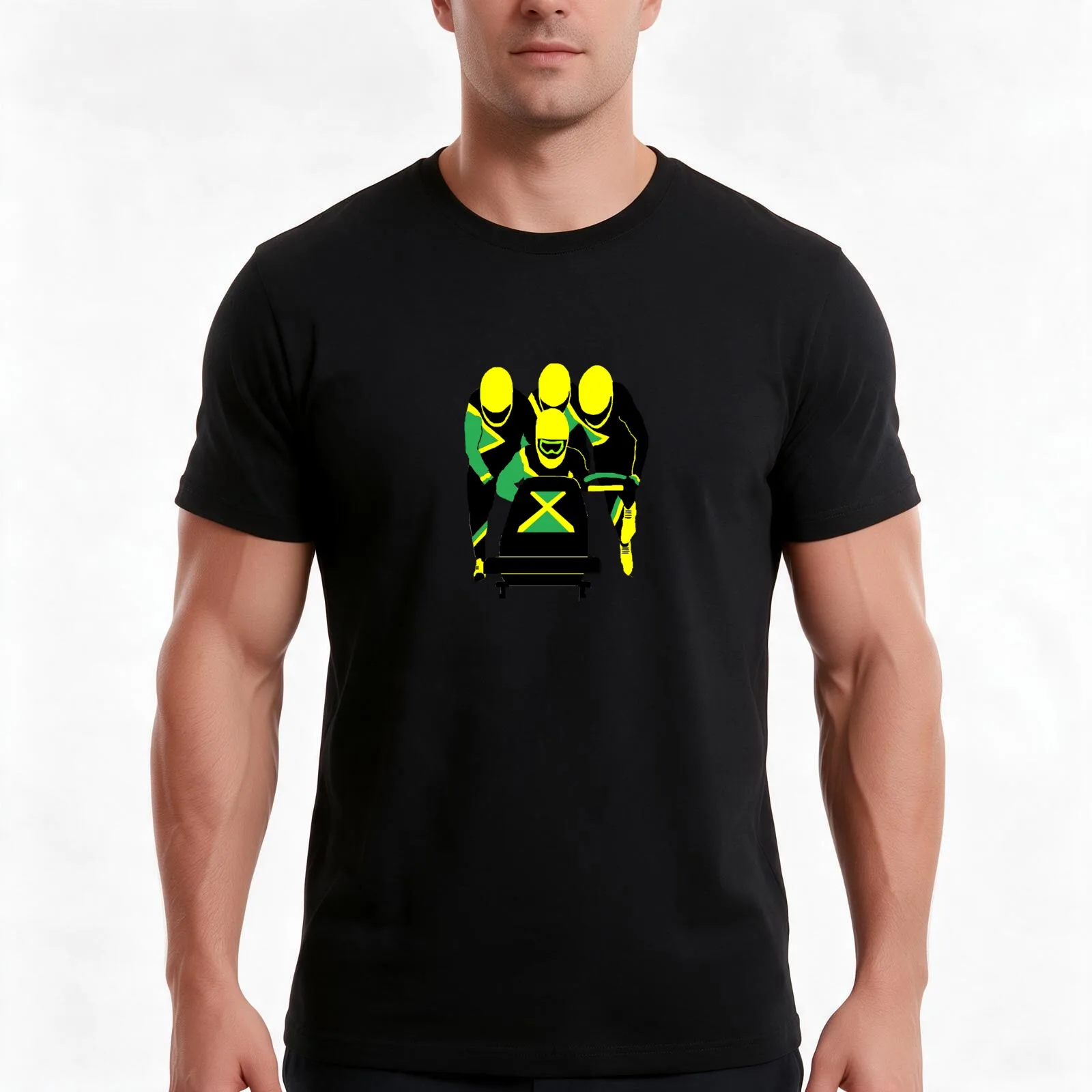 Jamaican Bobsled Team T-Shirt Summer Casual Cotton Tee Oversized Streetwear Tops Vintage Graphic Print Unisex Men Women
