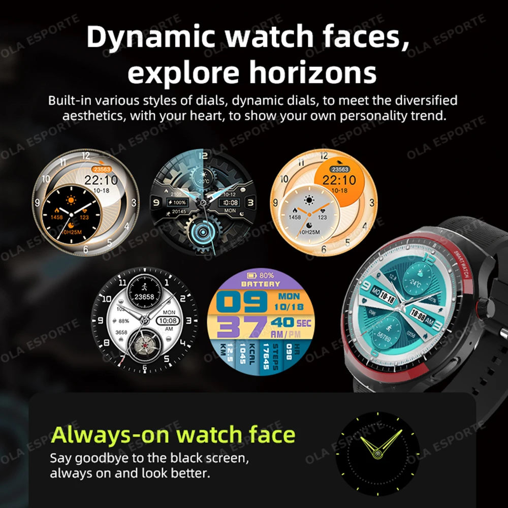 Reloj inteligente Watch4 PRO NFC, pantalla HD AMOLED, llamada Bluetooth, relojes deportivos impermeables, Monitor de ritmo cardíaco y sueño, reloj inteligente