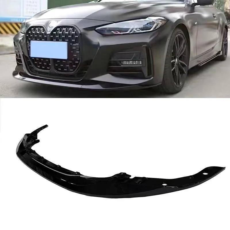 Black Lower Lip Front Bumper Protect Front Skirt Spoiler For 2021 BMW 4series G22 MP Wrap Angle Body Kit