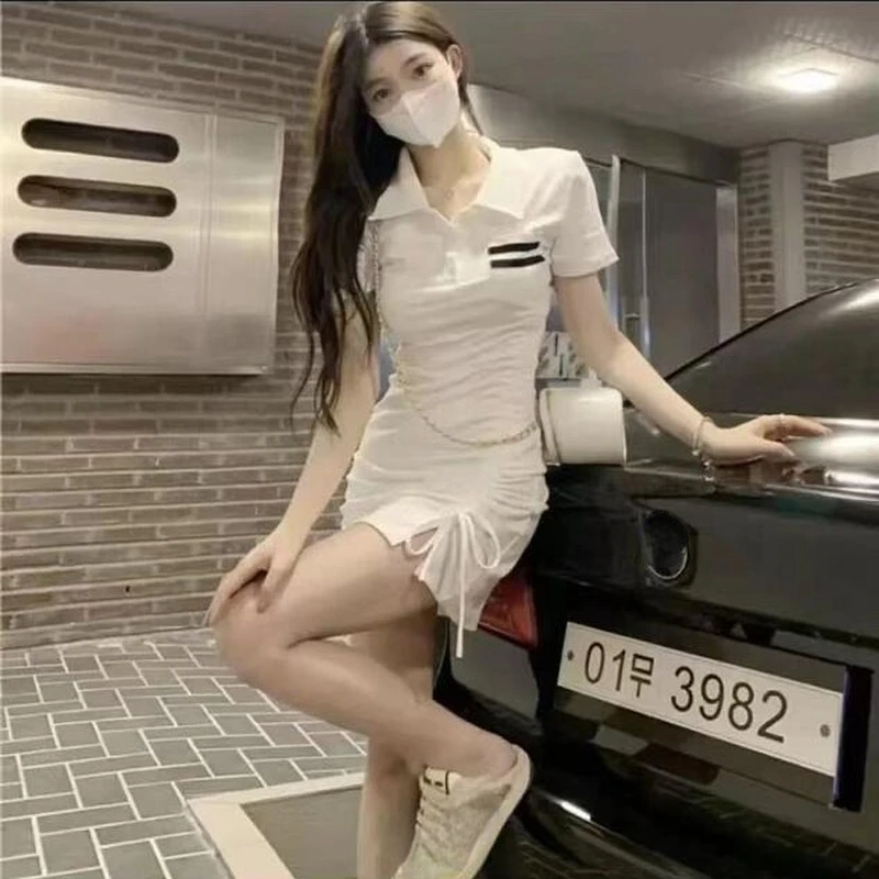 Clothing Tight Women\'s Dress Tshirts Female Dresses 2024 Bandage Shirt Bodycon Hot Outfits Fashion Trendy Sale Vintage Loose Y2k