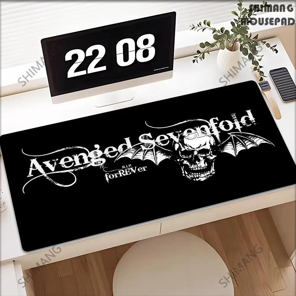 

A-Avenged Sevenfolds band Mouse Pad Tapetes de Mesa Teclado, Borracha Kawaii, Tapete de Mesa Antiderrapante, XXL,90x40cm
