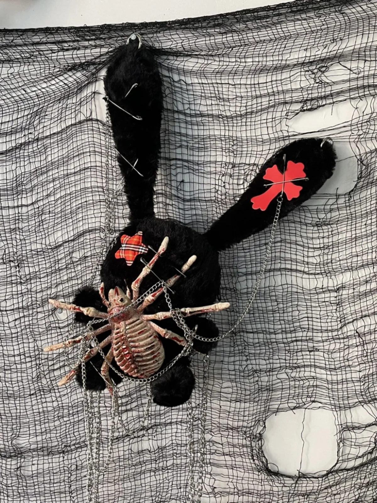 othic Lolita Halloween Cosplay Goth devil spider injured wounded bags Tote Women Y2K Girl Dark Bloody bunny Dolls Shoulder Bag