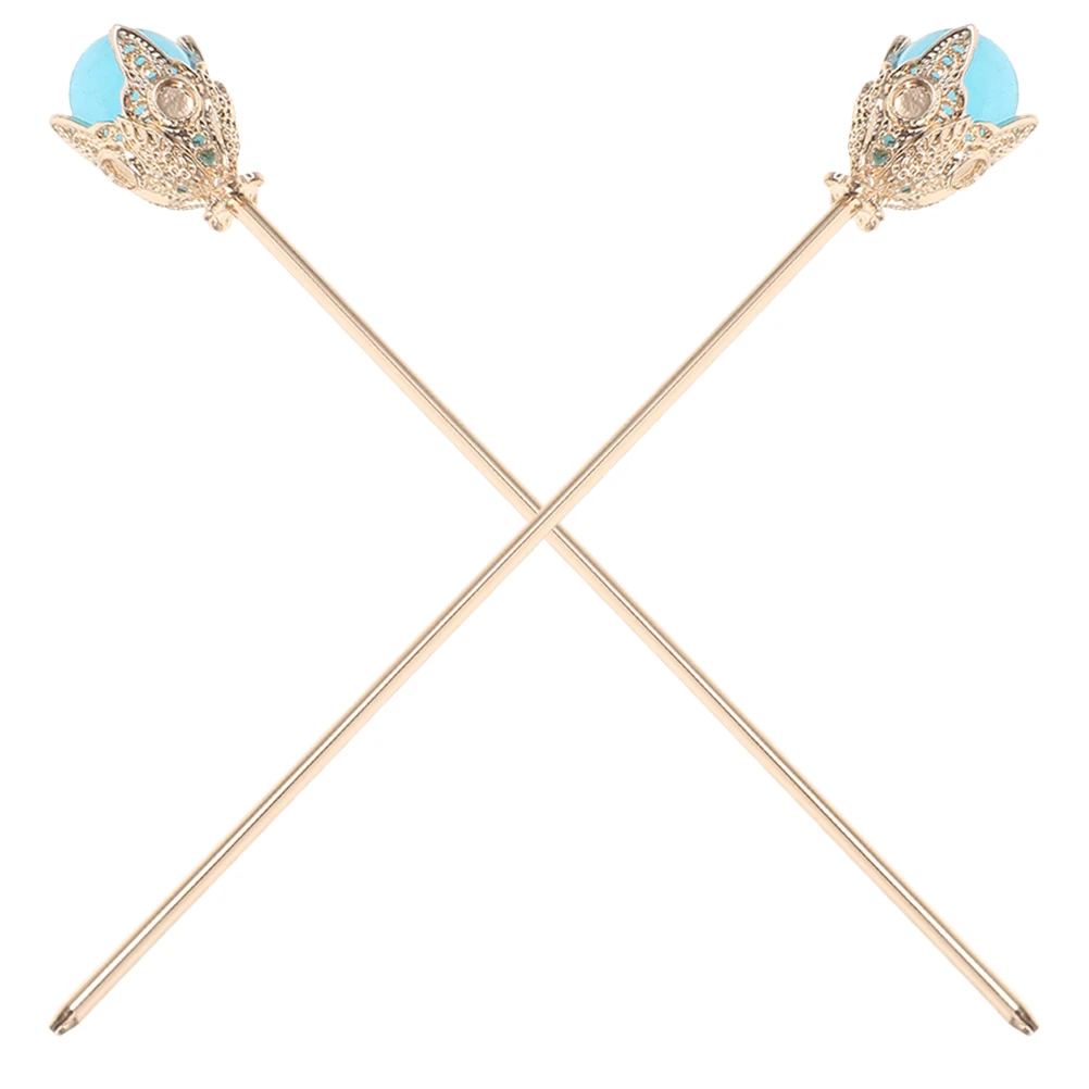 

Vintage Stick Chinese Style Metal Chopsticks Retro Pins For Women Decorative Hairpin Accessories Zinc Alloy Long Sticks Elegant