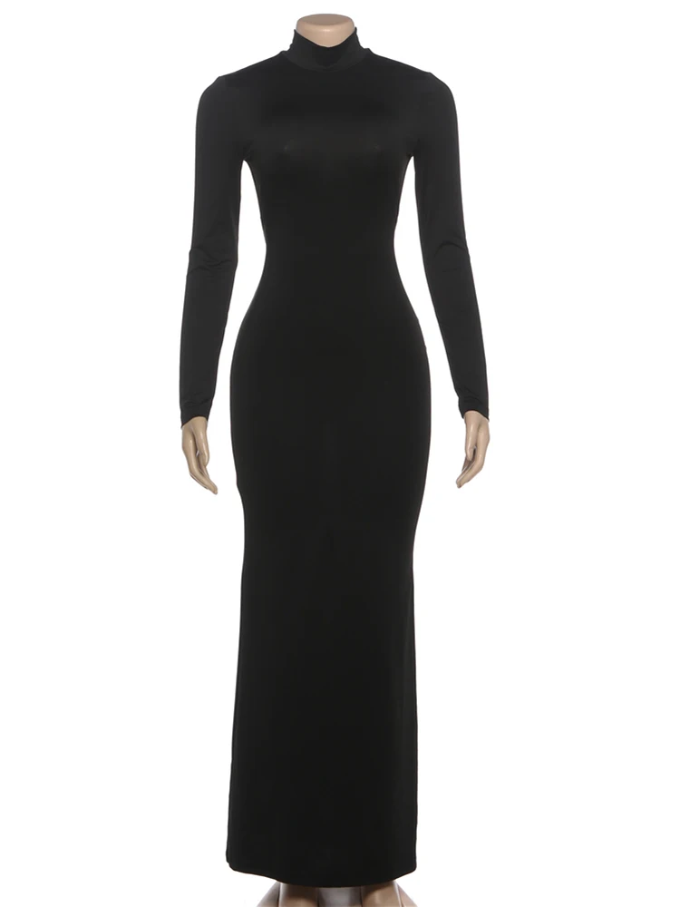 Cutenew Coquette Raffen Rückenfreies Kleid Frauen Halb Hohen Kragen Elegante Sexy Pfirsich Hüfte Valentinstag Stretch Schlank Bodycon