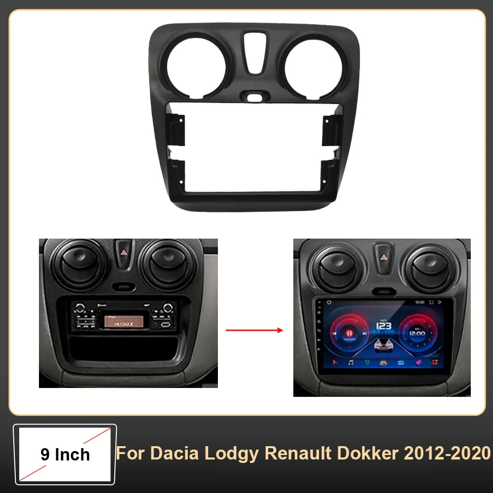 9 Inch Car Frame Fascia Adapter Canbus Box Decoder Android Radio Dash Fitting Panel Kit for Dacia Lodgy Renault Dokker 2012-2020