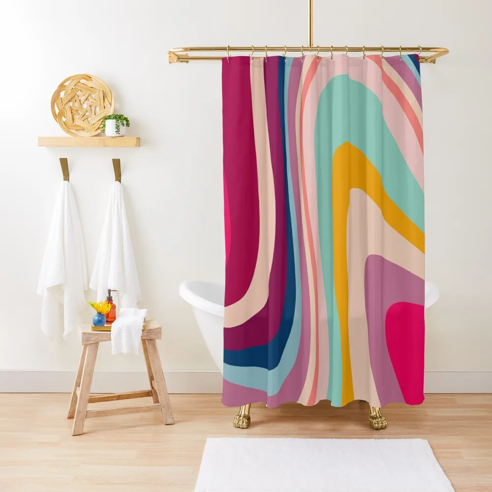 

Retro Colorful Trippy Abstract Shower Curtain Shower For Bathrooms Bathroom Shower Set Curtain