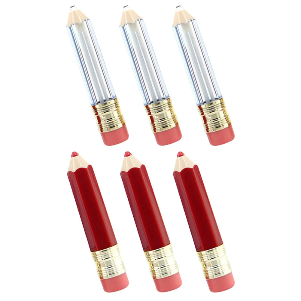 6-delige potlood lipglossbuis kleurcontainers lege lippenstiftbuizen lipgloss doe-het-zelf balsemflessen kleine mini