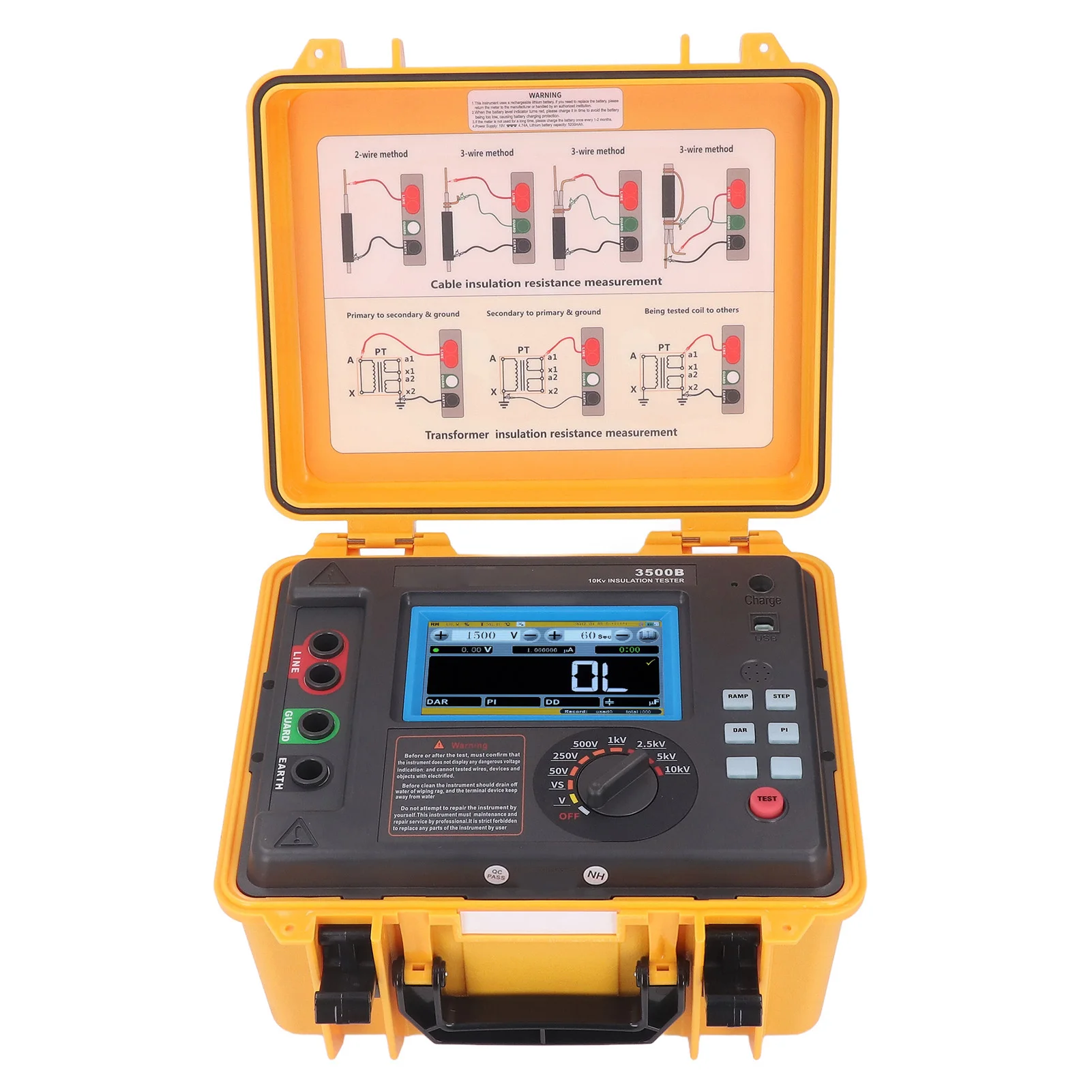 Isolationswiderstandstestbox Isolationswiderstandstester Hochspannungswiderstand Megohmmeter mit wasserdichter Box ETCR3500B