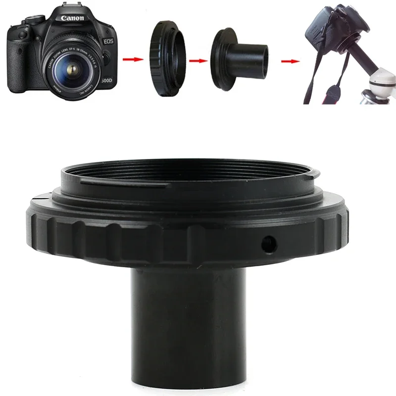 Adapter do mocowania mikroskopu biologicznego (mocowanie T) Pierścień adaptera obiektywu Porty okularu 23,2 mm do lustrzanki Canon Nikon EOS