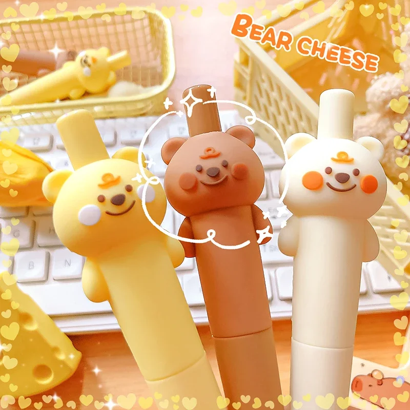 Kawaii student stationery supplies school  Aesthetic Office accessories  gift cute Bear Mini gel pen Pocket pen ballpoint pens