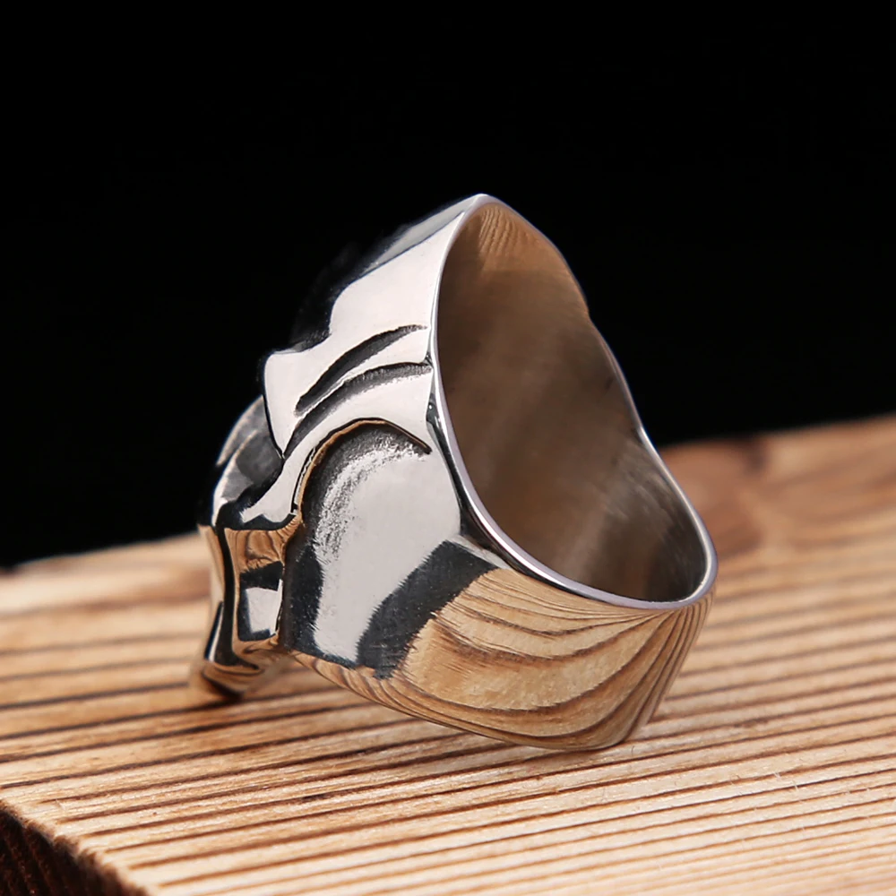 Vintage High Polished Spartan Helmet Rings For Men Women Punk Unique 316L Stainless Steel Nordic Viking Jewelry Gifts Wholesale