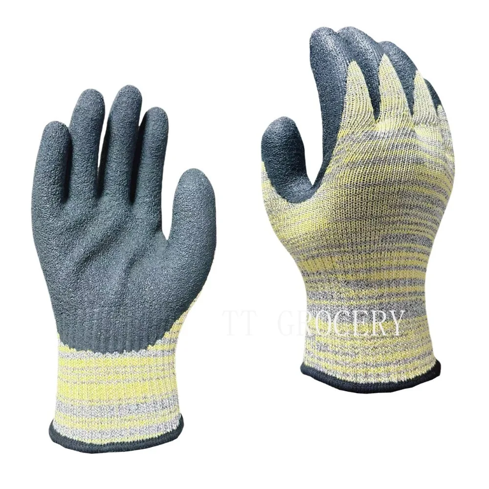 

Latex Coating Anti-Cutting Gloves Wear-Resistant Puncture-Proof Heat-Resistant Gloves Work Safety Gloves 200°C for BBQ
