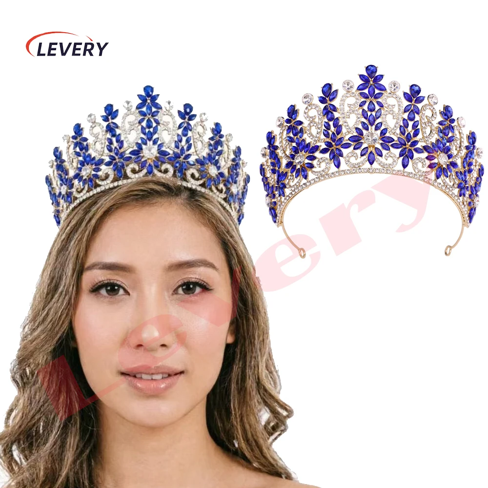 

Корона-тиара Levery 2026 для женщин, высотой 9,8 см, свадебная тиара для невесты, хрустальный головной убор принцессы, корона-диадема для выпускного бала и конкурсов красоты