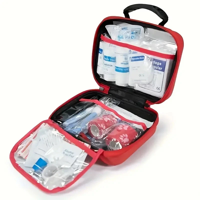 Compact pet First Aid kit for dogs and cats - emergency supplies, camping and backpacks