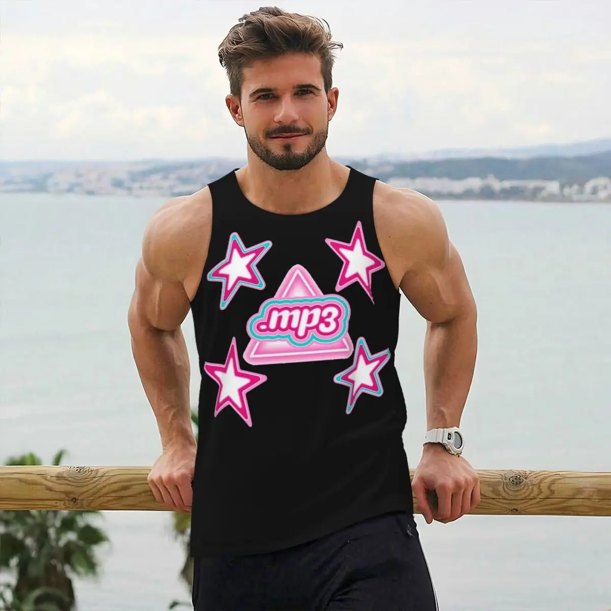 

MP3 Emilia Mernes (1) Тренажерный зал Майка Бодибилдинг Жилет Фитнес Топы без рукавов Быстросохнущая мужская спортивная одежда для тренировок