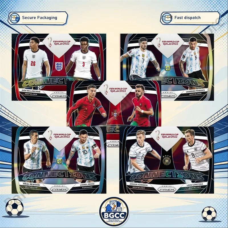 Коллекционные карточки DIY Panini: Чемпионат мира по футболу, Мбаппе, Неймар, Деполь, Паредес, Беллингхэм, Роналду, серия «Связи».