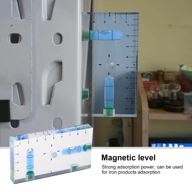 

652F Clear Level Двухнаправленный магнитный пузырьковый мини-уровень для DIY