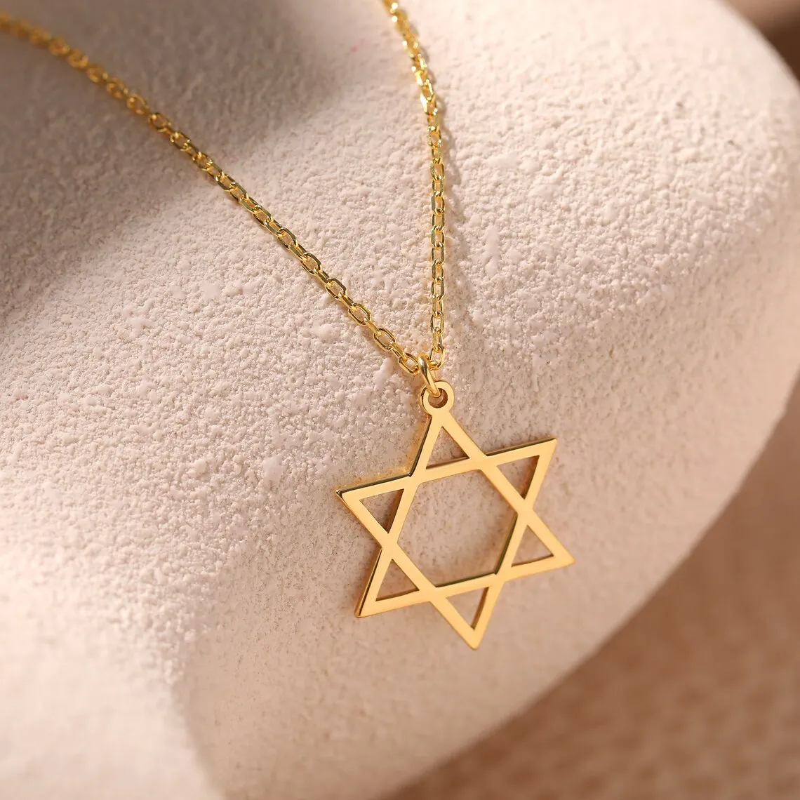 Fashion Mogen Star of David Pendant Necklace for Women Stainless Steel Jewish Symbols Necklace Men\'s Religious Amulet Jewelry