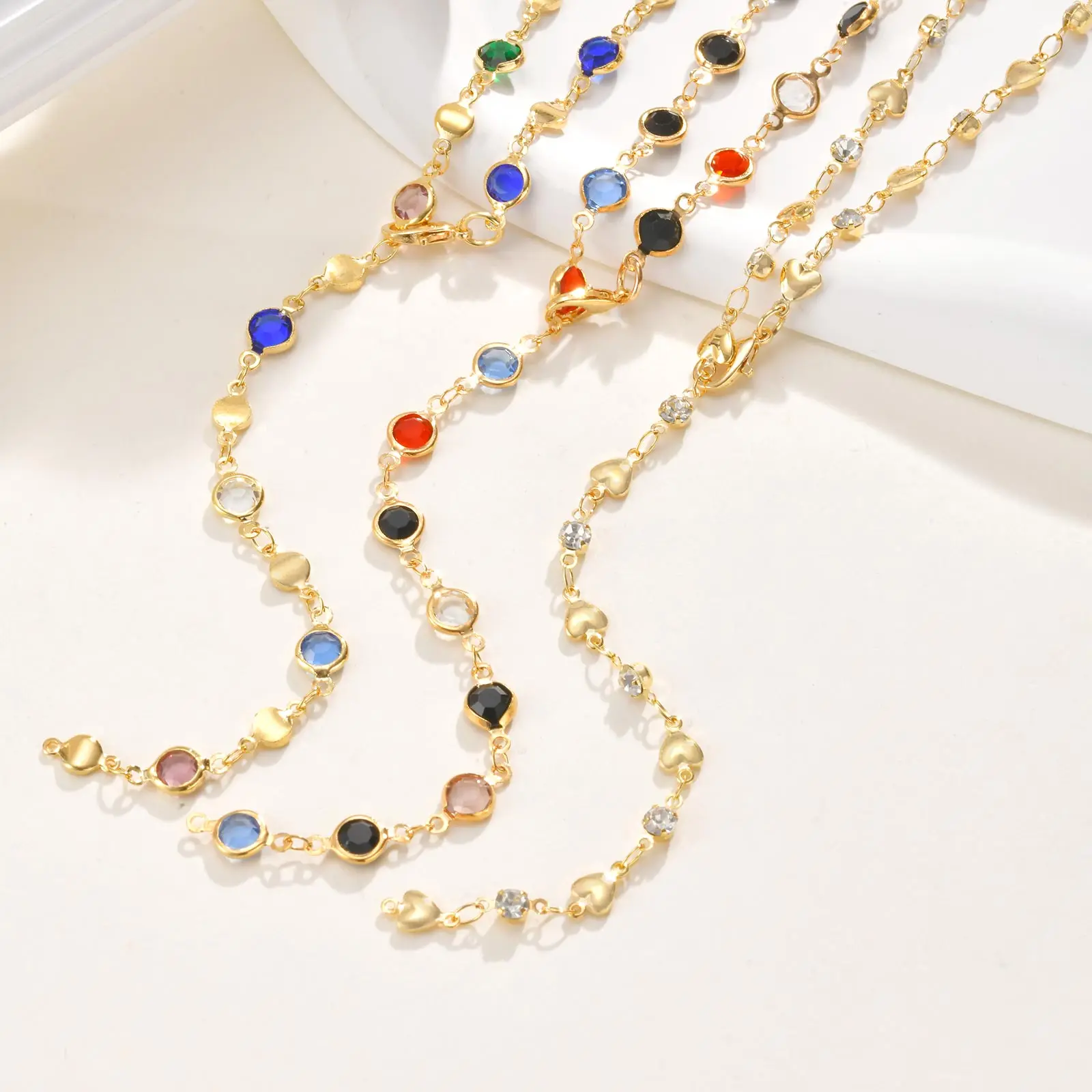 Vintage Boho Colorful Crystal Y-shaped Necklace for Women