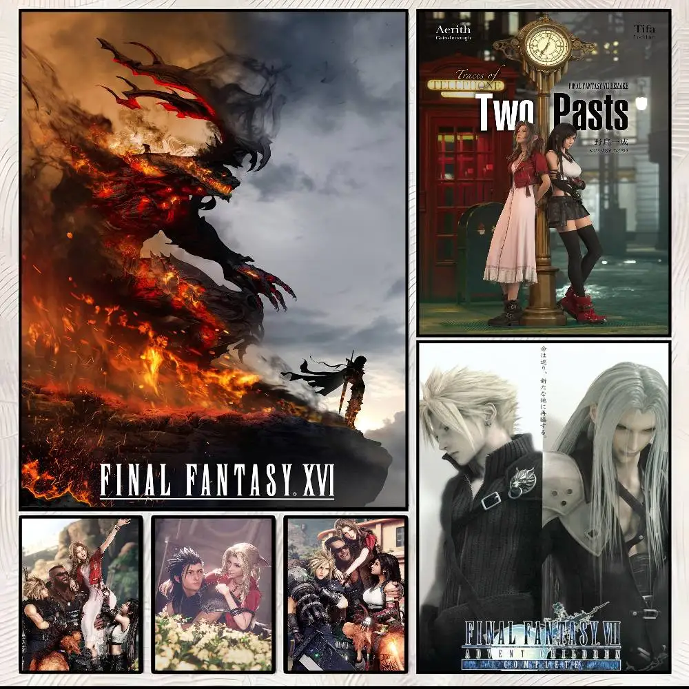 Anime Figur Skizze Videospiele FINAL FANTASY Poster Kunst mit Drucken Home Schlafzimmer Wohnzimmer Dekoration Geschenk