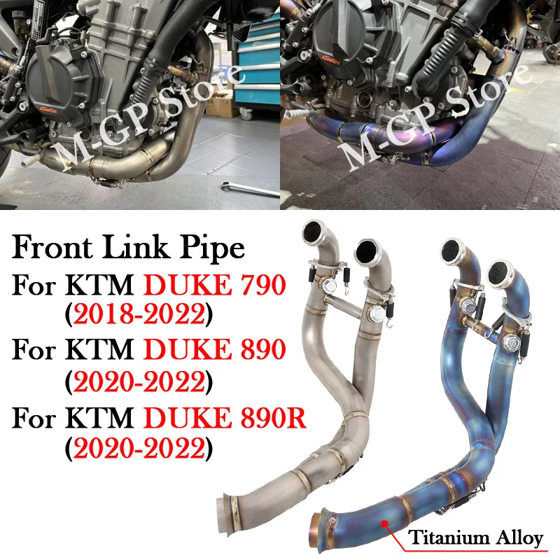 

Titanium Alloy Motorcycle Exhaust Front Link Pipe Modify Muffler Escape Moto System For KTM DUKE 790 890R 890 DUKE R 2018 - 2022