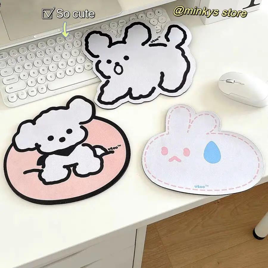 MINKYS Kawaii Sugar Rabbit Antiskid Waterproof Desk Mat Mouse Pad Computer Mousepad Accessories School Office Stationery