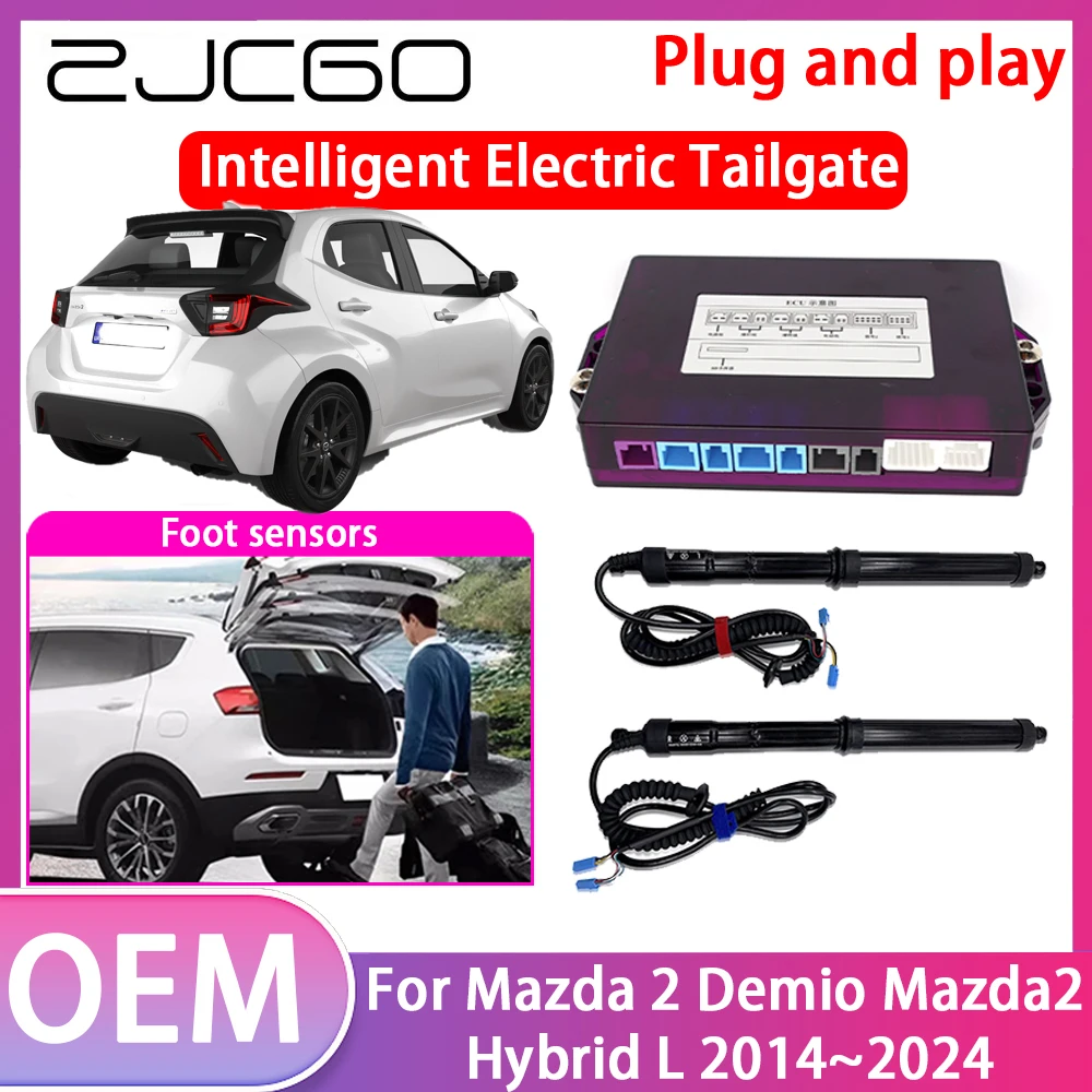 ZJCGO Electric Tailgate Lift Drive Trunk Opening Tail Gate Lift Soft Close Car Door For Mazda 2 Demio Mazda2 Hybrid L 2014~2024